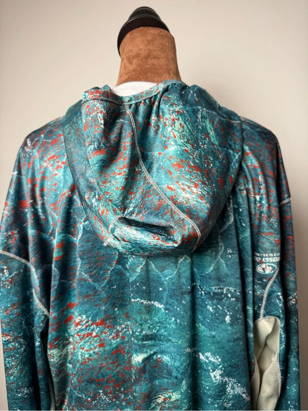 Coastal Performance Hoodie in Teal & Coral by Calcutta